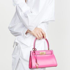 Tory Burch Lee Radziwill Petite Leather Bag Pink